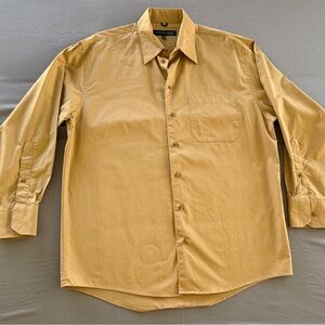 Kenneth Cole New York Men's Mustard Long-Sleeve Button-Up Shirt